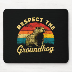 Tapis De Souris Respectez le jour de la marmotte Rétro Vintage