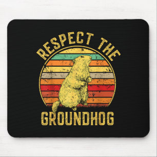 Tapis De Souris Respectez le jour de la marmotte rétro vintage