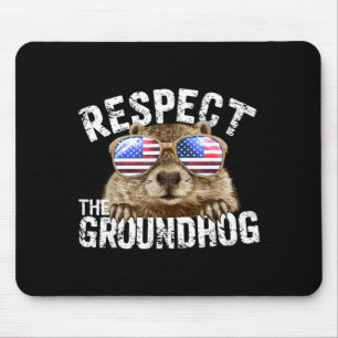 Tapis De Souris Respectez le marmotte drôle de jour de la marmotte
