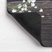 Tapis De Souris Respiration de bébé Fleur et bois rustique foncé C (Coin)