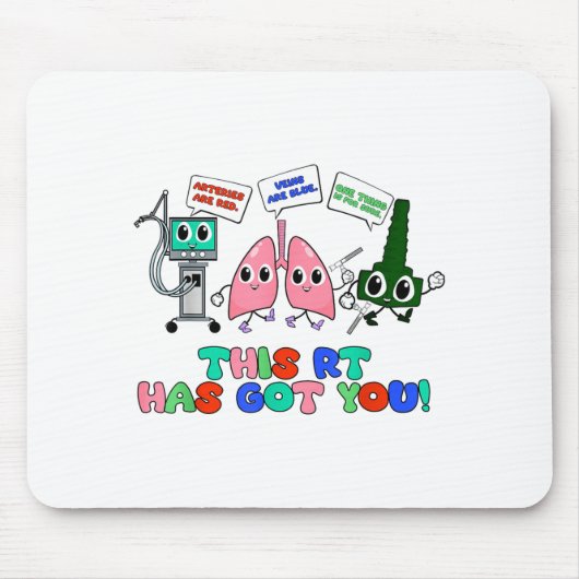 Tapis De Souris Respiratory Therapist Valentine’s Day Design Lung  (Devant)