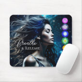 Tapis De Souris Respirer et libérer | Belle Femme Ethérée (Avec souris)