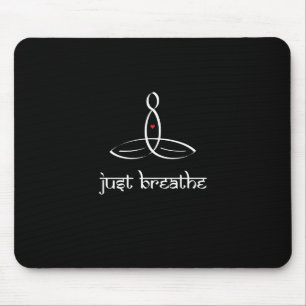 Tapis De Souris Respirez juste - le style Sanskrit blanc