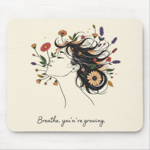 Tapis De Souris « Respirez, vous grandissez » Bloc-notes de pleine