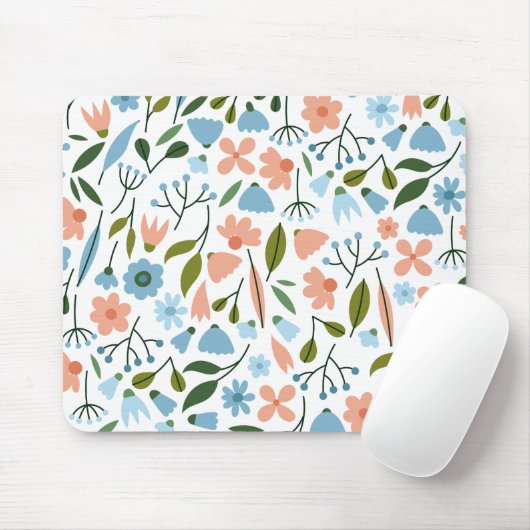 Tapis De Souris Ressort floral minimal (Avec souris)