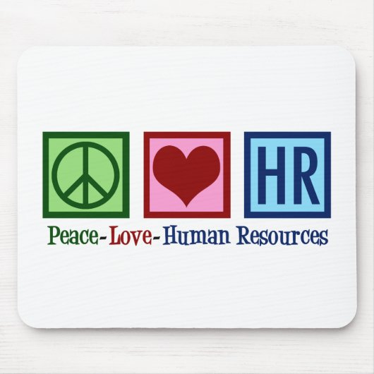 Tapis De Souris Ressources humaines Peace Love HR (Devant)