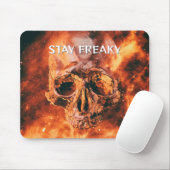Tapis De Souris Reste Freaky. Crâne flamboyant dans l'espace (Avec souris)