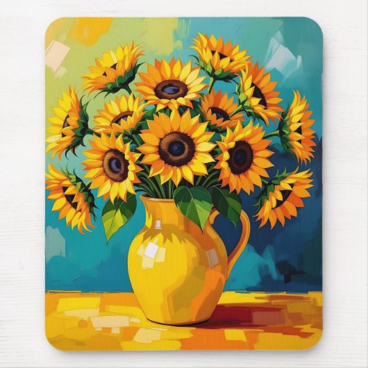 Tapis De Souris Rester en contact | Fleurs jaunes (Devant)