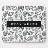 Tapis De Souris Restez bizarre Noir & Blanc Biologie de l'anatomie (Devant)