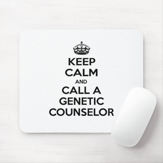 Tapis De Souris Restez calme et appelez un conseiller en génétique (Avec souris)