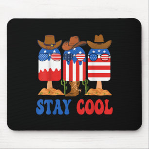Tapis De Souris Restez Cool Popsicle Boys Hommes 4 juillet Drapeau