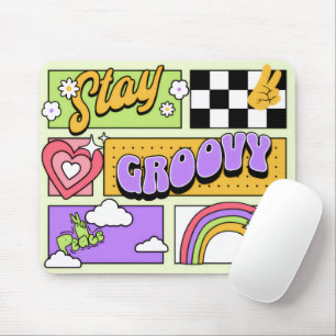 Tapis De Souris Restez Groovy Rétro Esthétique