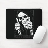 Tapis De Souris Restez positif Skeleton Grim Reaper Halloween (Avec souris)