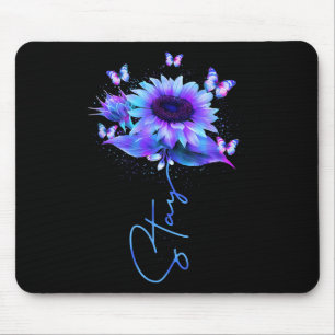 Tapis De Souris Restez Sunflower Butterfly Suicide Prevention Awar