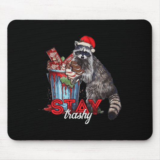 Tapis De Souris Restez trashy Christmas Raccoon Xmas Trash Panda R (Devant)
