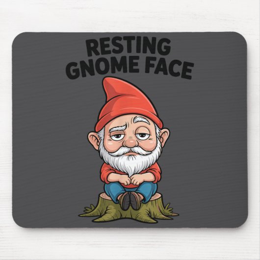Tapis De Souris Resting Gnome Face Cute Funny Christmas Kawaii Car (Devant)