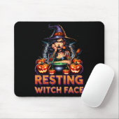 Tapis De Souris Resting Witch Face Funny Sarcastic Halloween Rude (Avec souris)