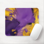 Tapis De Souris Résumé abstrait violet et or (Avec souris)