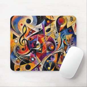 Tapis De Souris Résumé d'art abstrait musical de style Kandinsky
