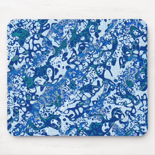 Tapis De Souris Résumé graphique en points bleus (Devant)
