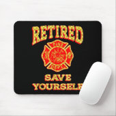 Tapis De Souris Retired Save Yourself Funny Fireman Retirement Vin (Avec souris)