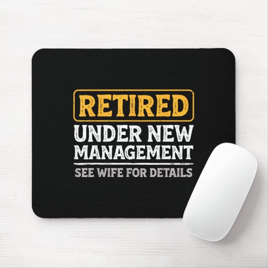Tapis De Souris Retired Under New Management Funny Mens Husband Re (Avec souris)