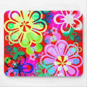 TAPIS DE SOURIS RETOUR À L'ÉCOLE - FLOWER POWER PSYCHÉDELIC MOUSEP