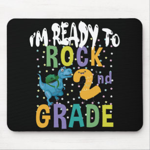 Tapis De Souris Retour à l'école Je suis prêt à rocker 2e année Di