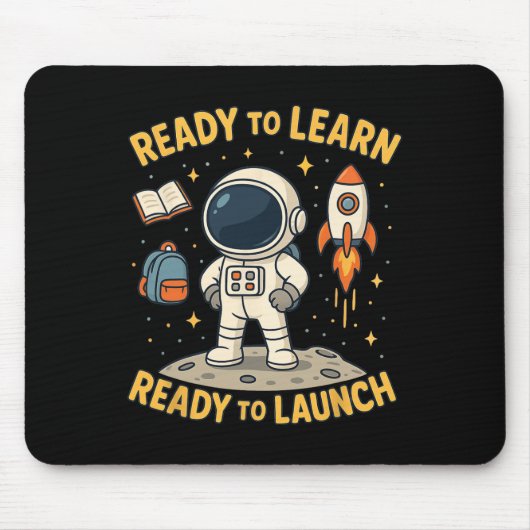 Tapis De Souris Retour à l'école lancement de fusée spatiale appre (Devant)