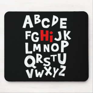 Tapis De Souris Retour À L'École Lettres Alphabet Hi Pour Femmes H