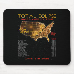 Tapis De Souris Retour) Total Solar Eclipse 2024 North America Tou