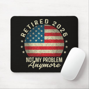 Tapis De Souris Retraité 2026 plus mon problème Drapeau américain