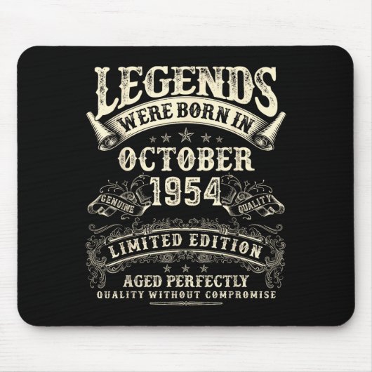 Tapis De Souris Retro 71st Birthday For Men 71 Year Old October 19 (Devant)