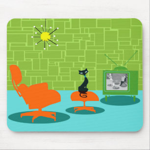 Tapis De Souris Rétro âge d'espace Kitty Mousepad
