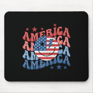 Tapis De Souris Retro America Smile Face American Flag Patriotique