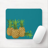 Tapis De Souris Rétro ananas vintage turquoise (Avec souris)