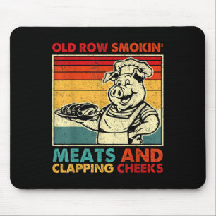 Tapis De Souris Rétro Ancienne Rangée Fumer Des Viandes Et Claquer