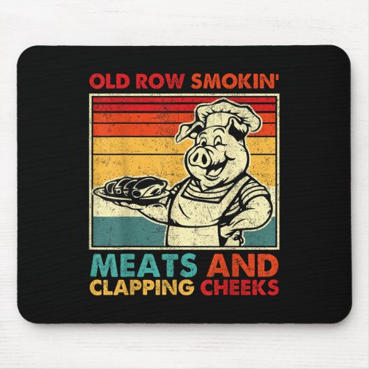Tapis De Souris Rétro Ancienne Rangée Fumer Des Viandes Et Claquer (Devant)