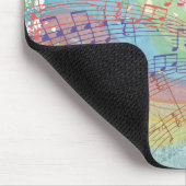 Tapis De Souris Retro Arc en ciel et notes musicales sur une textu (Coin)