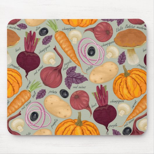 Tapis De Souris Rétro arrière - plan des légumes frais (Devant)