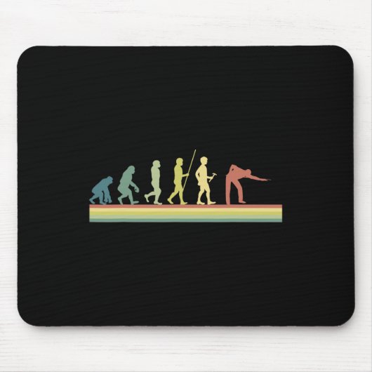 Tapis De Souris Retro Billiards Human Evolution Lover Pool Cadeau (Devant)