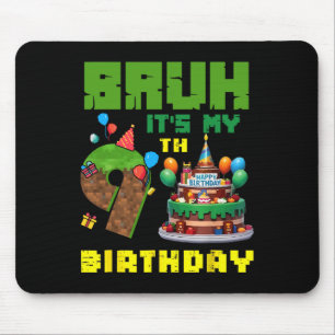 Tapis De Souris Retro Bruh C'est mon anniversaire 9 ans Gâteau Pix