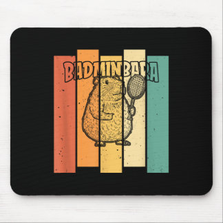 Tapis De Souris Retro Capybara Shuttle - Vintage Badminton Badminb