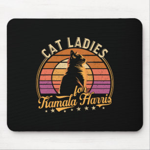 Tapis De Souris Retro Cat Lady Vote Kamala Harris 2024 Président