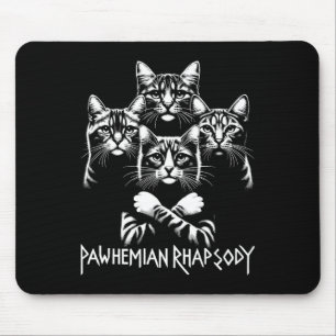 Tapis De Souris Retro Cat Rock Music Concert Band Men Kids Women F
