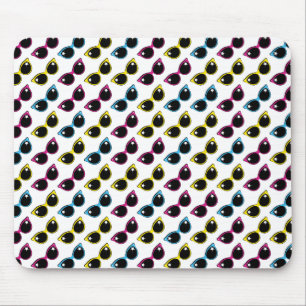 Tapis De Souris Retro Cat Sunglasses Pattern