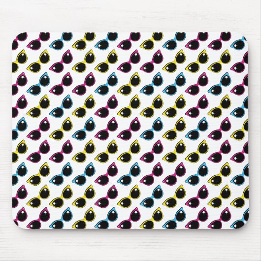 Tapis De Souris Retro Cat Sunglasses Pattern (Devant)