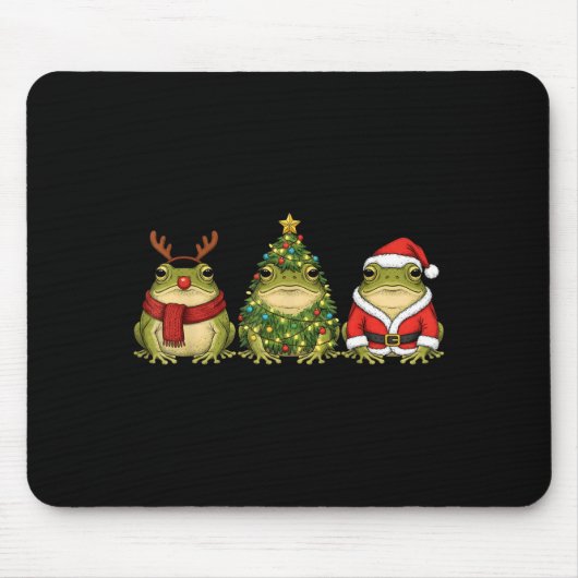Tapis De Souris Retro Christmas Desert Rain Frog Santa Reindeer (Devant)