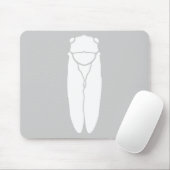 Tapis De Souris Rétro copie blanche d'insecte de cigale (Avec souris)