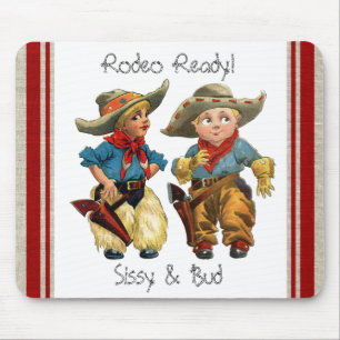 Tapis De Souris Rétro cow-girl vintage occidentale, cowboy